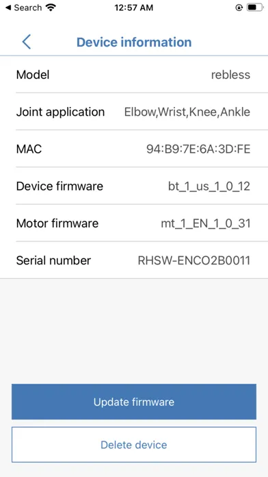 Capturas de tela do rebless Bluetooth