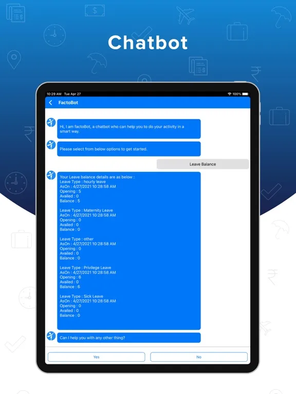 ภาพหน้าจอของ FactoHR Mobile Solutions iPad 