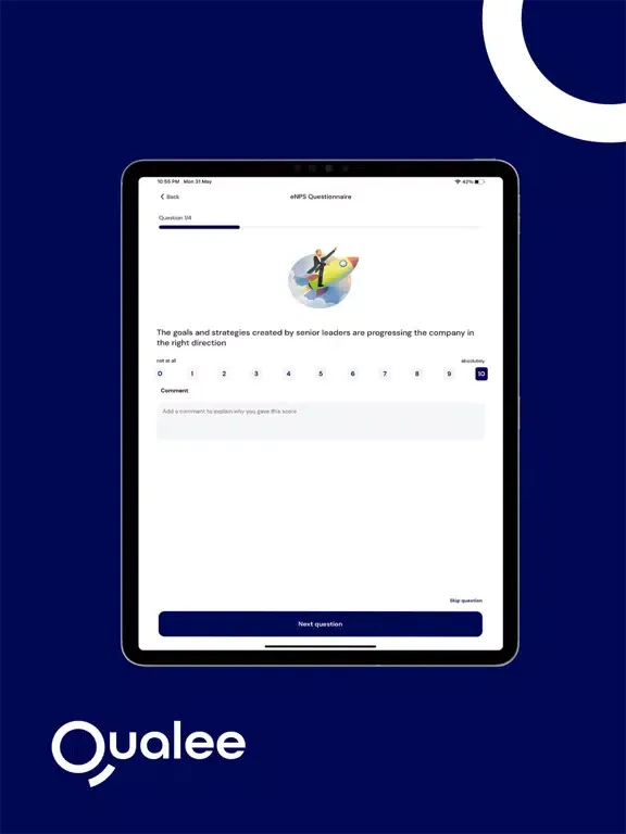 ภาพหน้าจอของ QUALEE onboarding & engagement iPad 