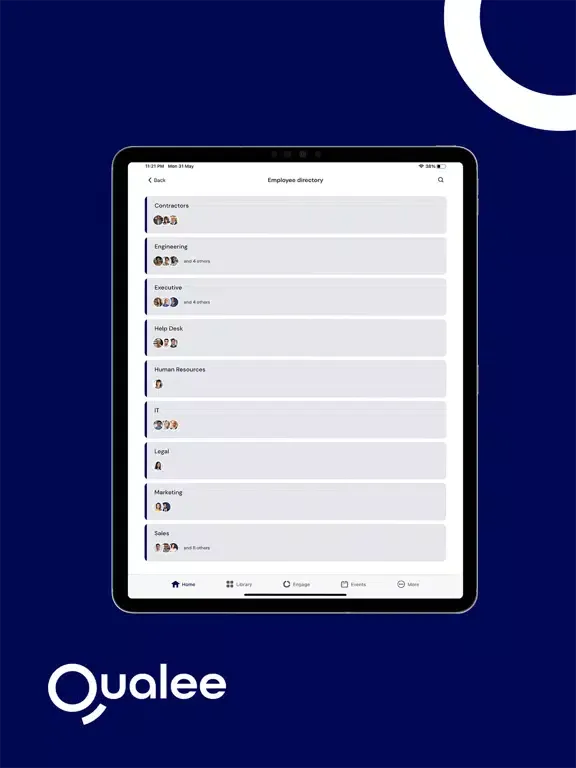 ภาพหน้าจอของ QUALEE onboarding & engagement iPad 