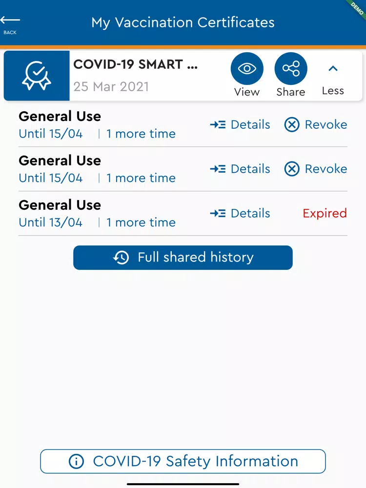 Zrzuty ekranu eHealthPass iPad 