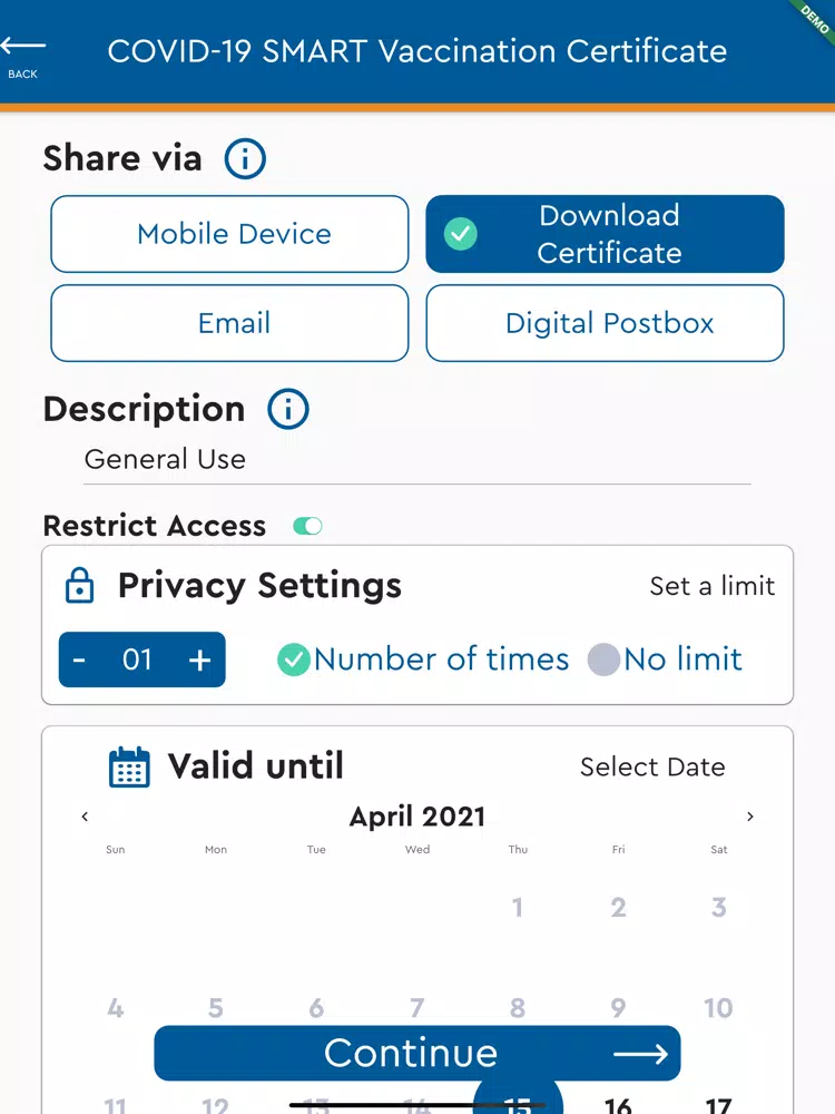 Zrzuty ekranu eHealthPass iPad 