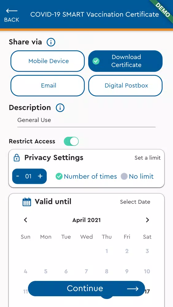 Zrzuty ekranu eHealthPass
