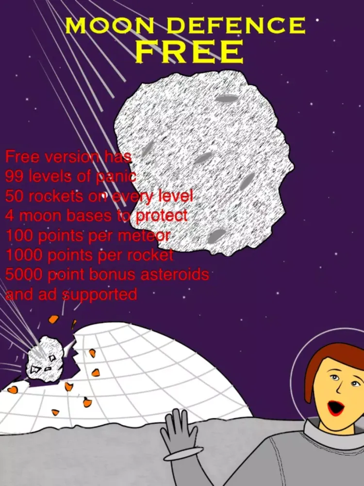 Tangkapan skrin Moon Defence Free iPad 