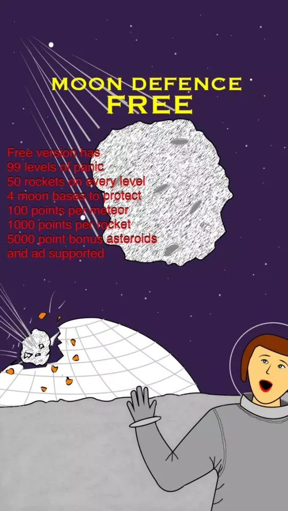Tangkapan skrin Moon Defence Free