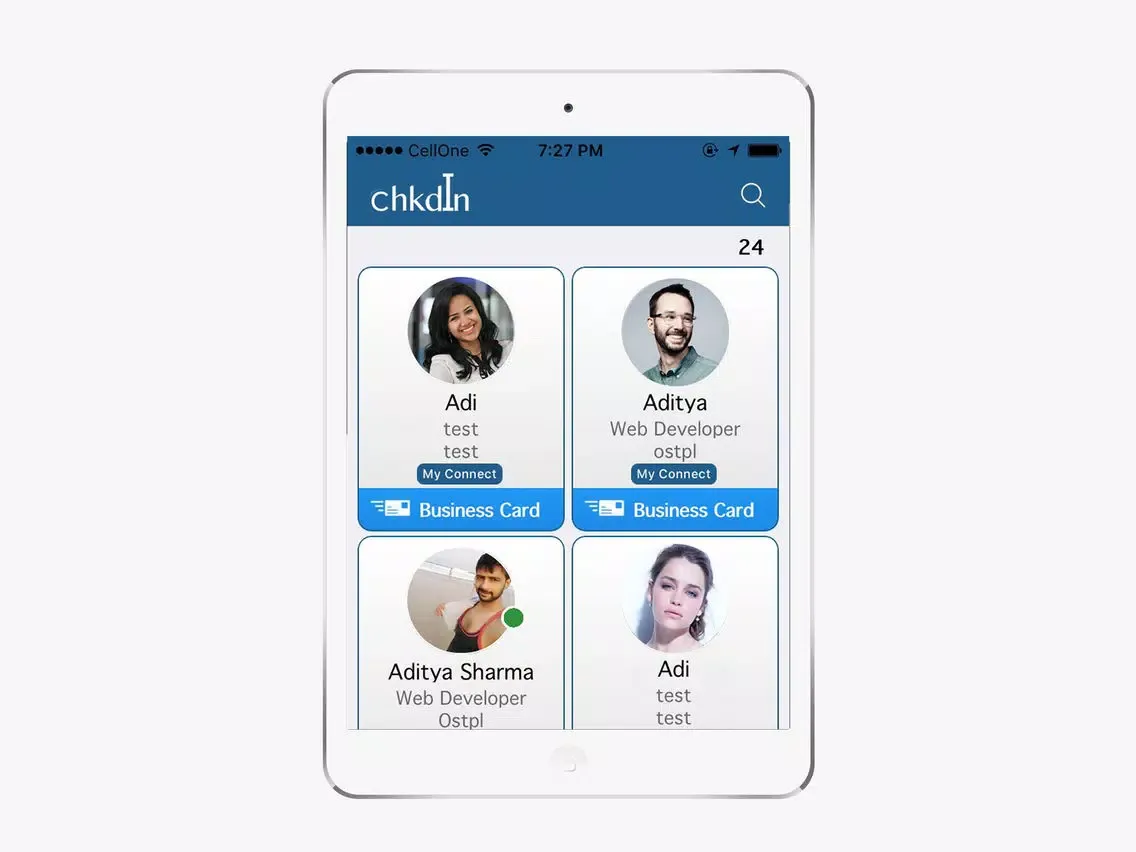 Ảnh chụp màn hình của ChkdIn iPad 