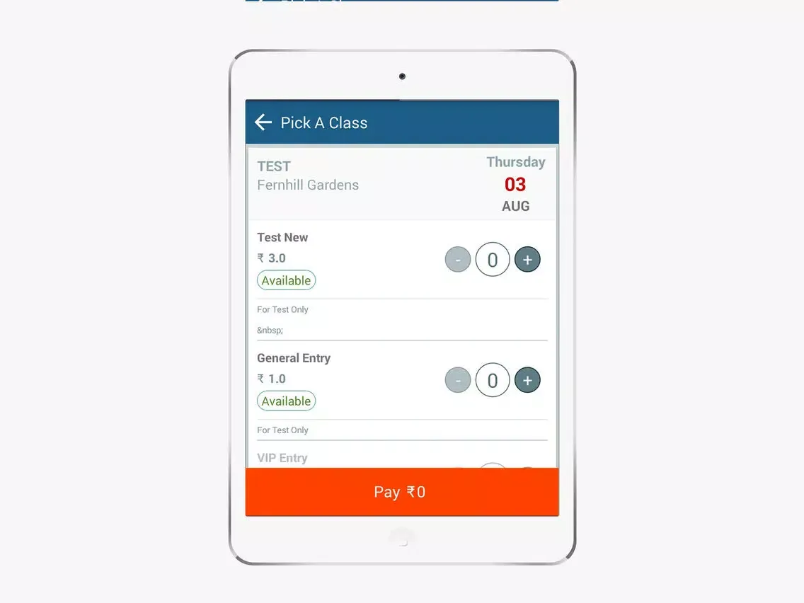 Ảnh chụp màn hình của ChkdIn iPad 