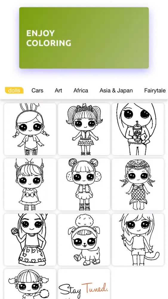 Capturas de tela do dolls coloring book app