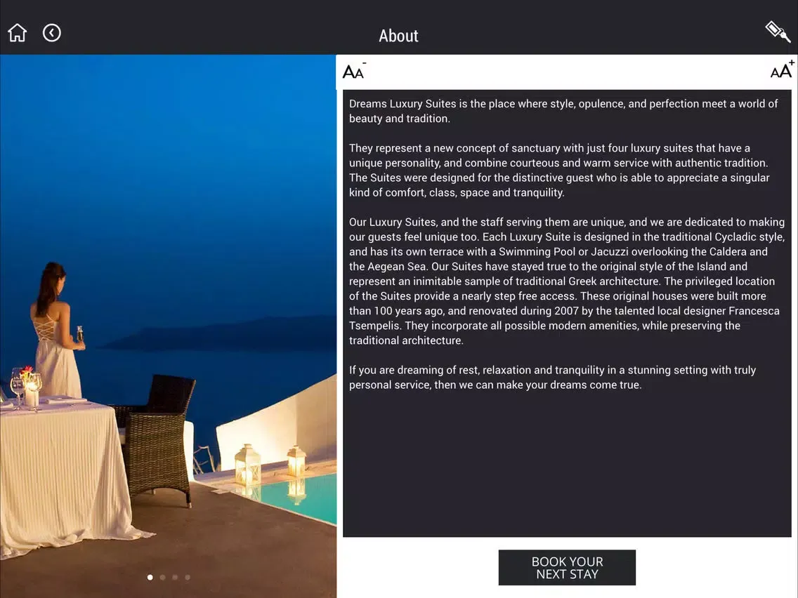 Zrzuty ekranu Dreams Luxury Suites, Santorini iPad 