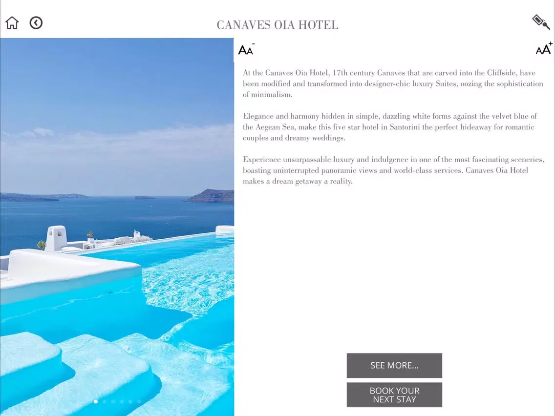 Capturas de tela do Canaves Oia Santorini iPad 