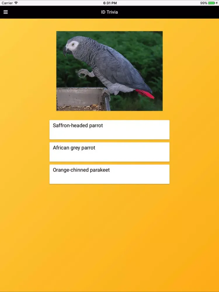 Parrot Species Bible iPad  Screenshots