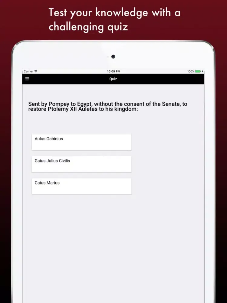 Capturas de tela do Roman Generals: Military Commanders of Rome iPad 