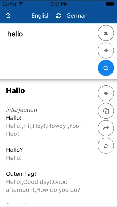 German English Translate Screenshots
