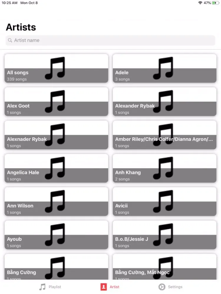 ภาพหน้าจอของ Musik Player iPad 