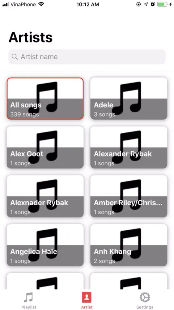 ภาพหน้าจอของ Musik Player