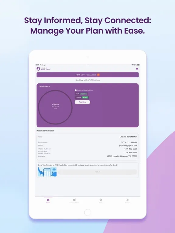 TAG Mobile Wireless iPad  Screenshots