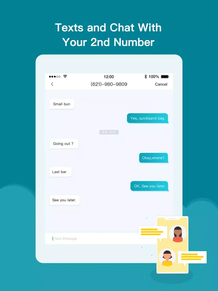 Phone number line : Text+Call iPad  Screenshots