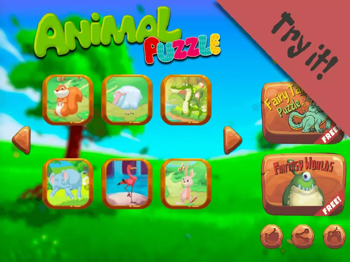 Animals Puzzle for kids and toddlers free iPad  Screenshots