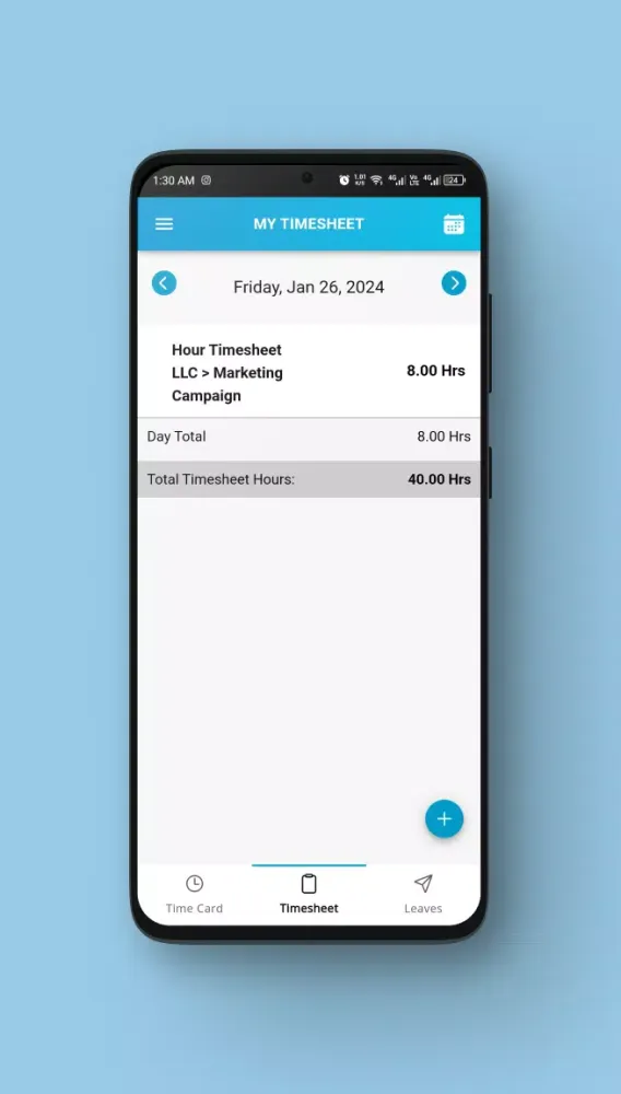 Hour Timesheet Mobile© Screenshots