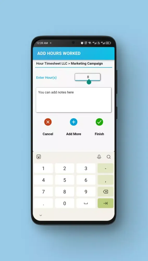 Hour Timesheet Mobile© Screenshots