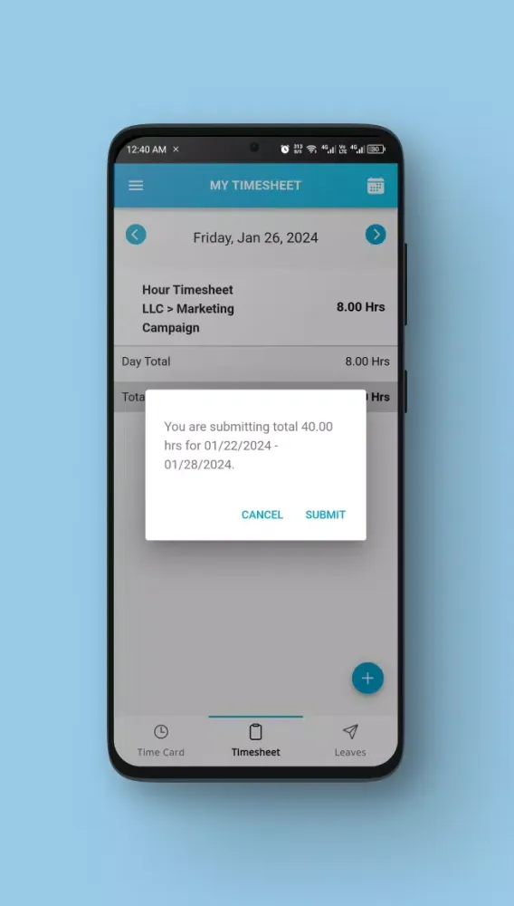 Hour Timesheet Mobile© Screenshots
