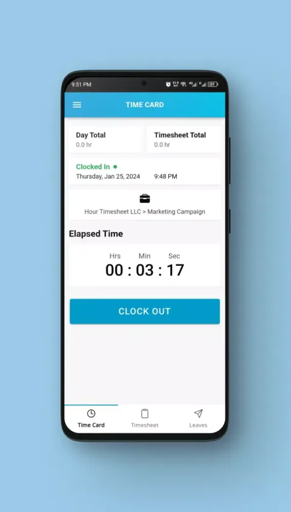 Hour Timesheet Mobile© Screenshots