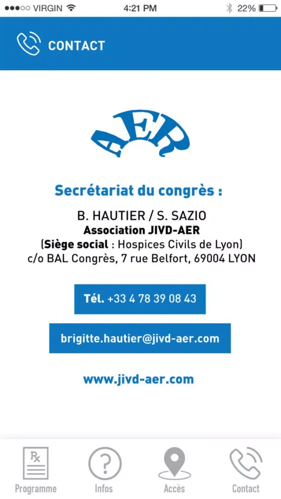 Captures d'écran de Congès AER