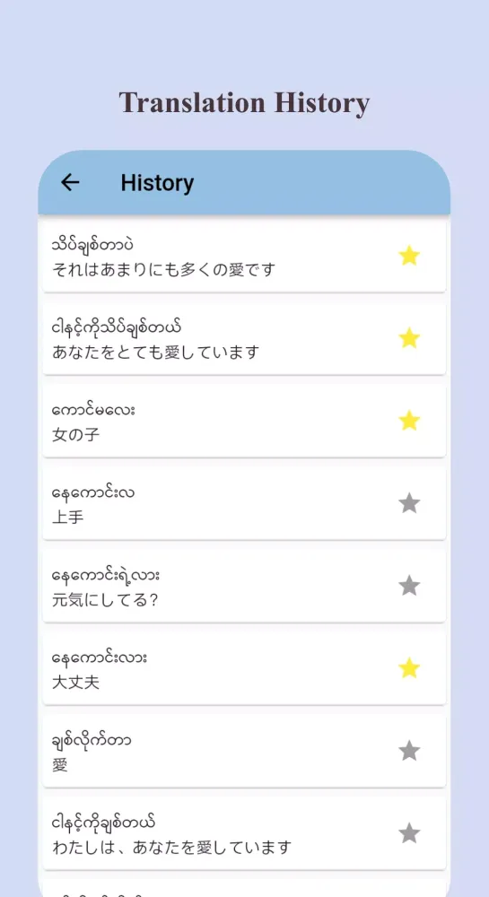 Japan to Burmese Translator Screenshots
