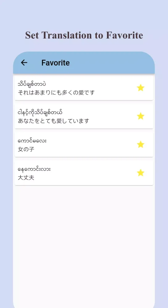 Japan to Burmese Translator Screenshots