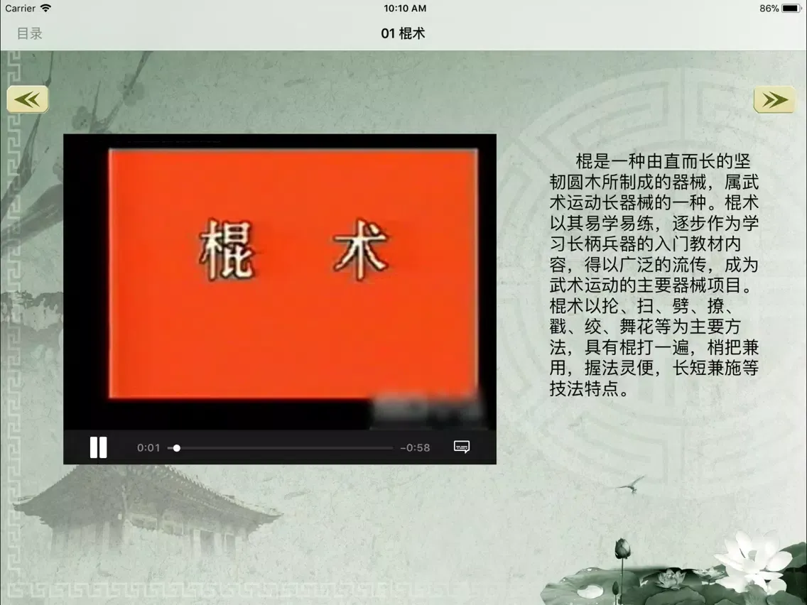 初级棍-武术名家讲解示范 iPad  سکرین شاٹس