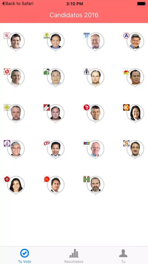 Screenshot di Yo Voto 2016