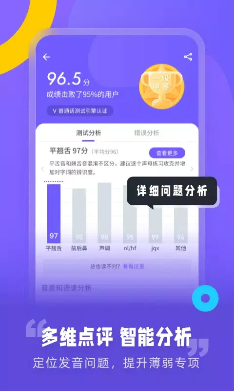Captures d'écran de 专言普通话测试