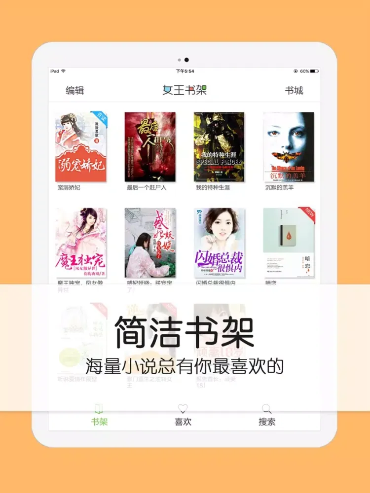Tangkapan skrin 耽美小说榜-腐女最爱看的bl经典图书书城 iPad 