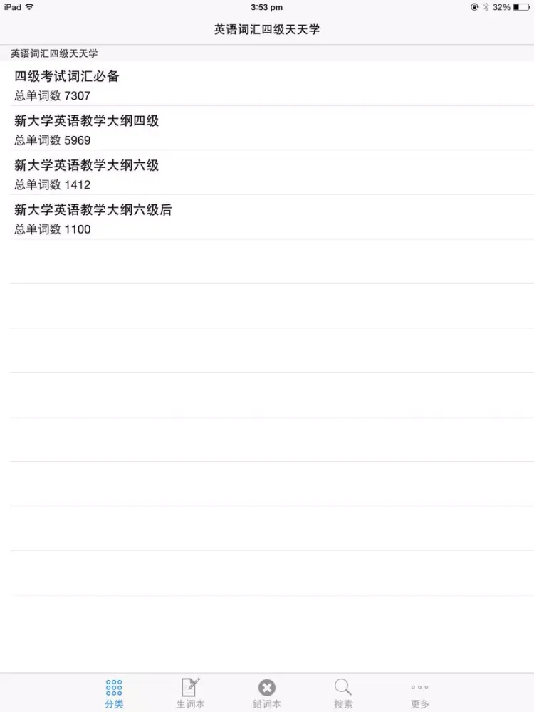 Capturas de tela do 四级英语词汇专业精选 iPad 