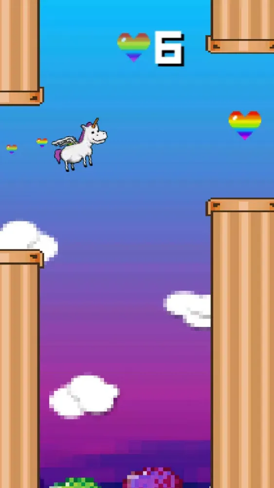 Happy Flappy Unicorn - My Fun Free Pony Flying Game スクリーンショット