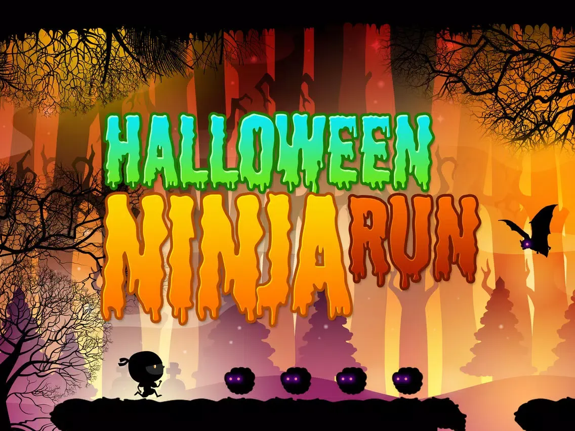 Capturas de pantalla de Halloween Ninja Run: Trick or Treat Dash through Sleepy Hollow With Vampire Bats and Pumpkins iPad 