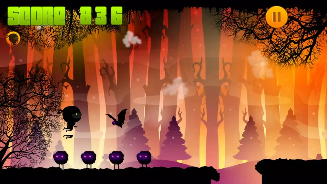 Capturas de pantalla de Halloween Ninja Run: Trick or Treat Dash through Sleepy Hollow With Vampire Bats and Pumpkins