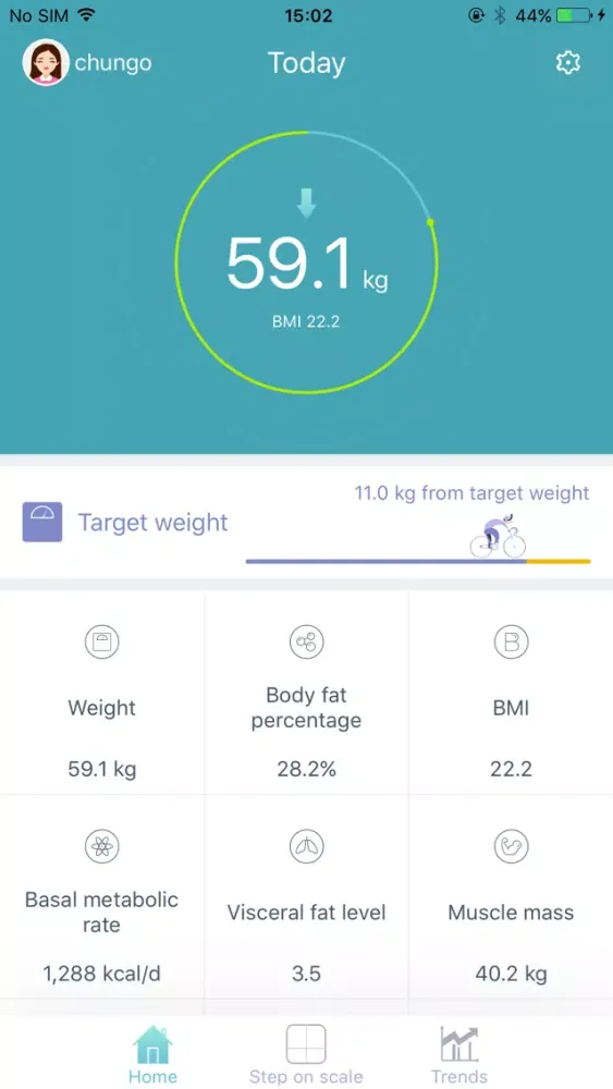 ภาพหน้าจอของ Huawei Body Fat Scale