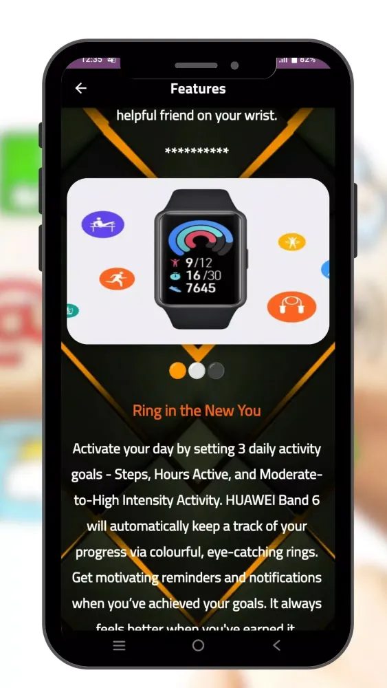 Ảnh chụp màn hình của Huawei Band 6 user guide