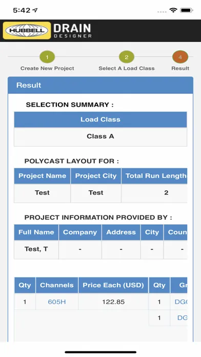 Screenshot di Polycast Drain Designer