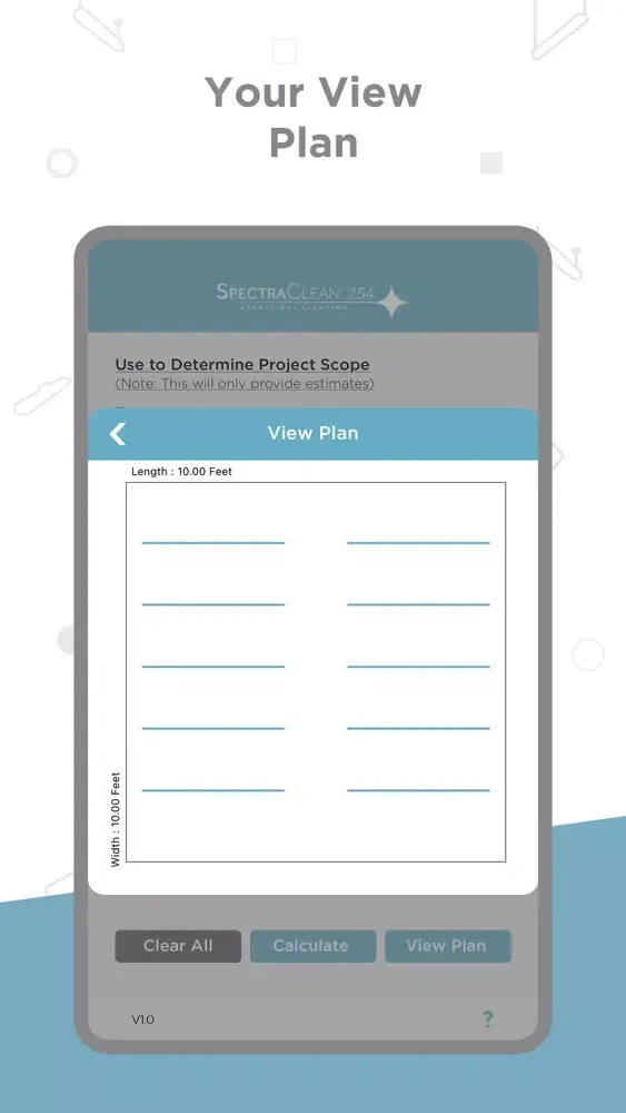ภาพหน้าจอของ SpectraClean Estimator