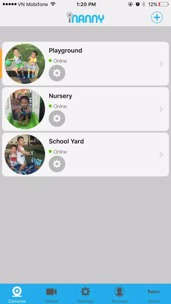 iNanny Monitors. Screenshots