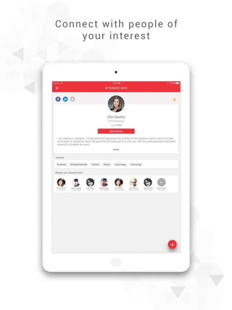 Convention 2016 iPad سکرین شاٹس