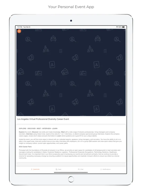 Ảnh chụp màn hình của DCG Career Fair Event App iPad 