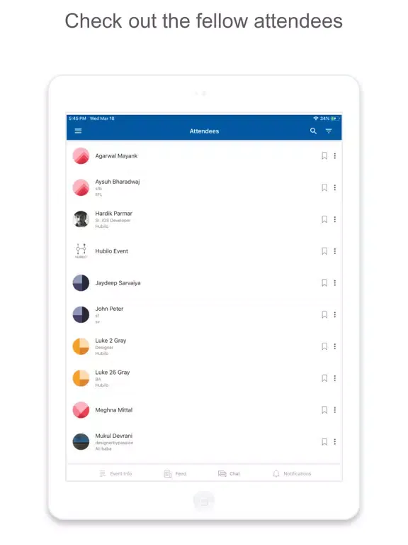 IABM COLLABORATE & CONNECT iPad  Screenshots