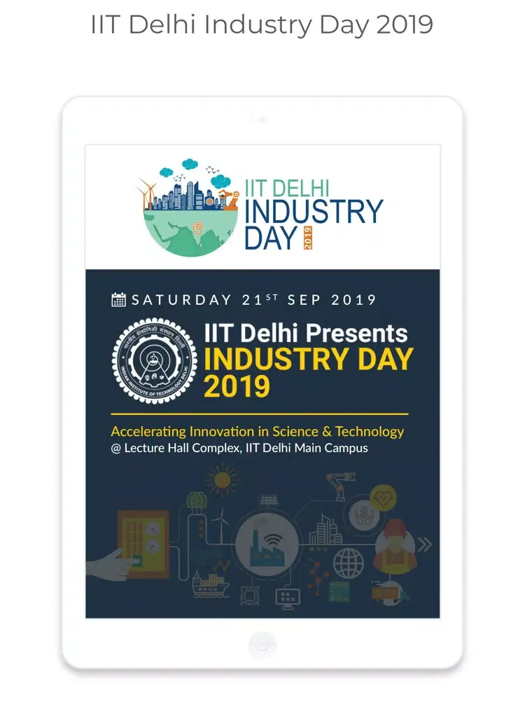 Tangkapan layar IIT Delhi Industry Day 2019 iPad 