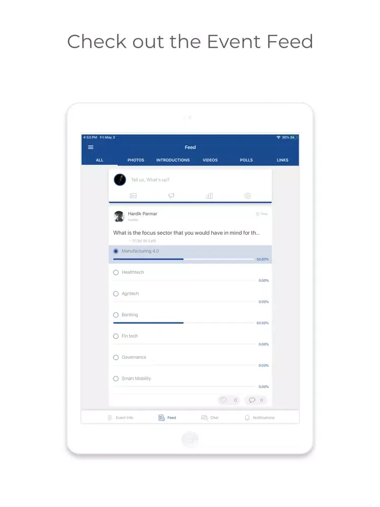Capturas de tela do Hubilo Preview App iPad 
