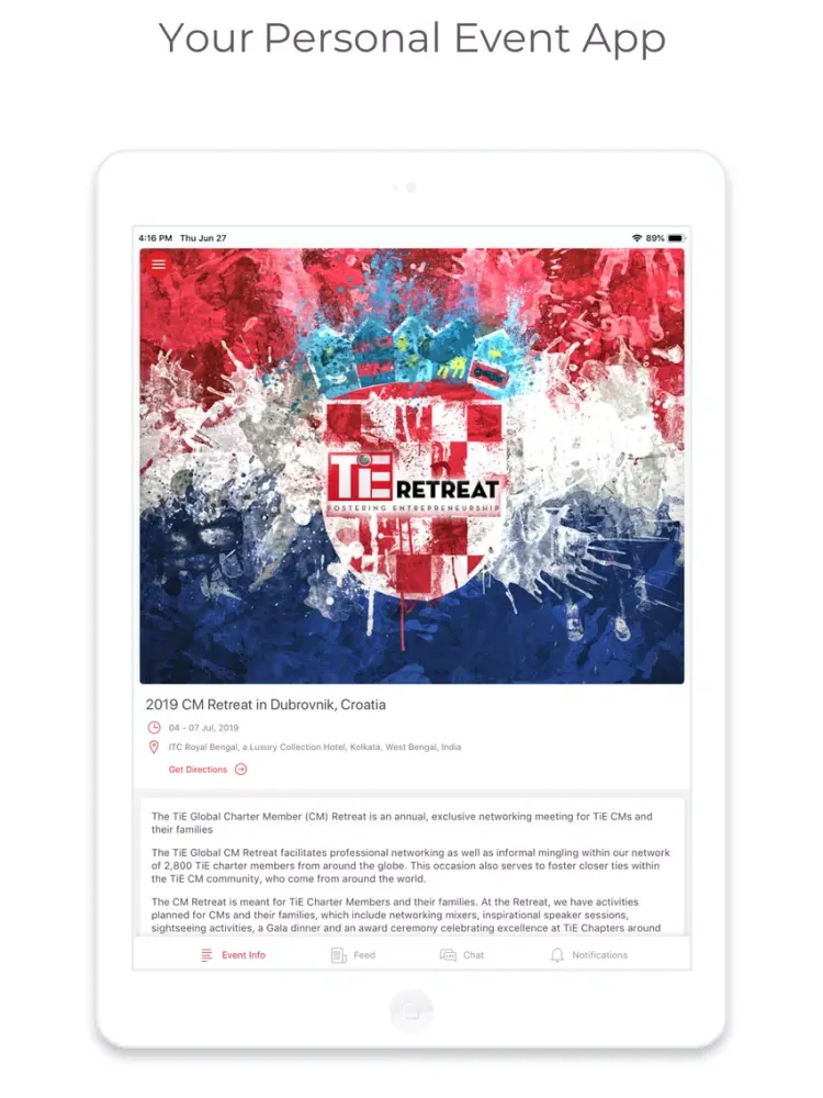 TiE CM Retreat iPad  Screenshots