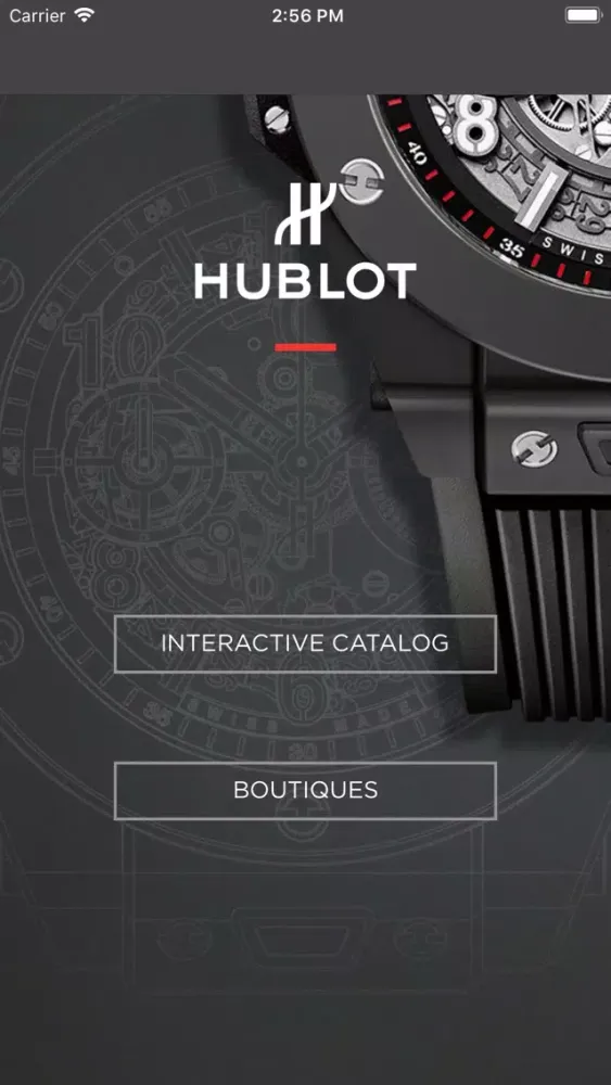 Capturas de tela do Hublot Collection