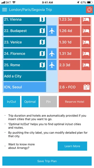 Arrangy - Optimal Trip Planner Screenshots